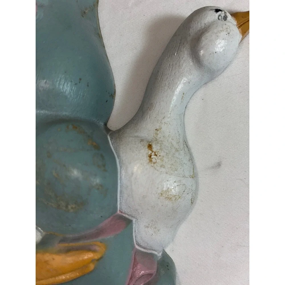 Vintage 1988 Burwood Girl Geese Wall Plaque 2865-2B Cottagecore Country Decor